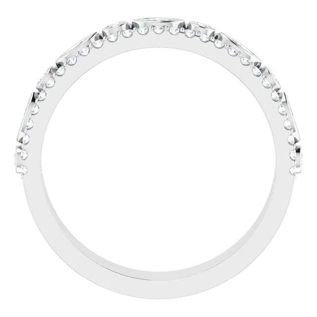 14K White 3/8 CTW Diamond Anniversary Band - Balacia