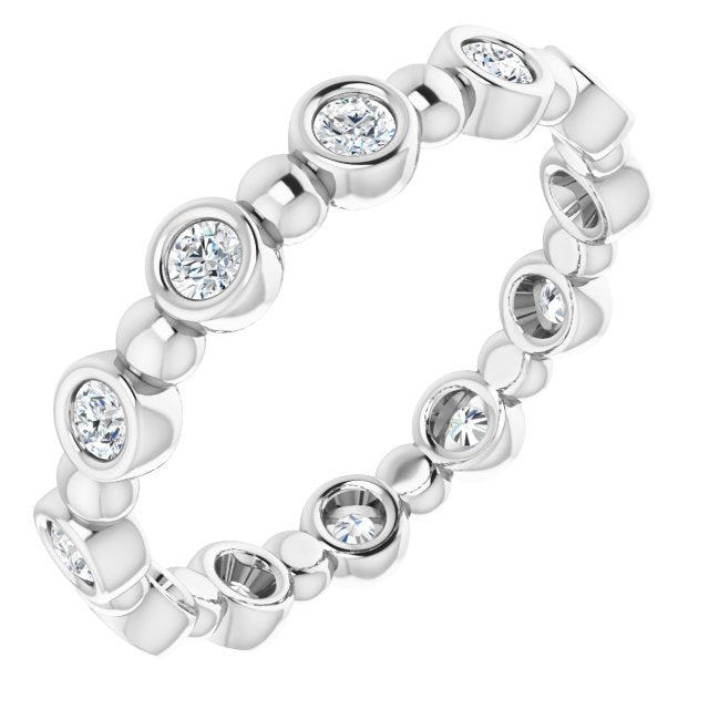 14K White 3/8 CTW Diamond Eternity Band - Balacia