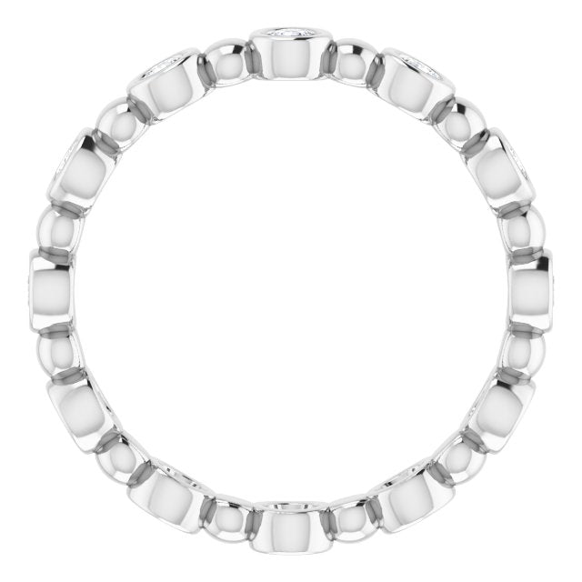 14K White 3/8 CTW Diamond Eternity Band - Balacia