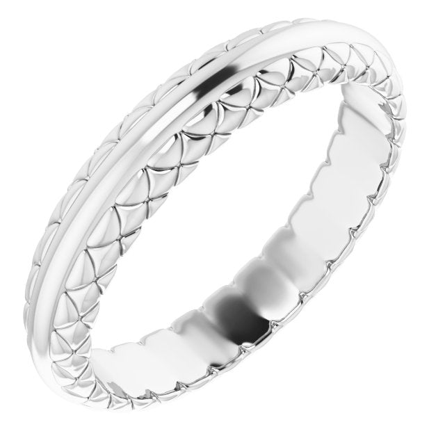 14K White 4.5 mm Woven - Design Band - Balacia