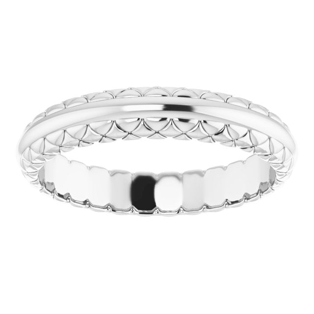 14K White 4.5 mm Woven - Design Band - Balacia