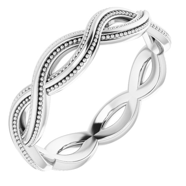 14K White 4.55 mm Infinity - Inspired Band - Balacia