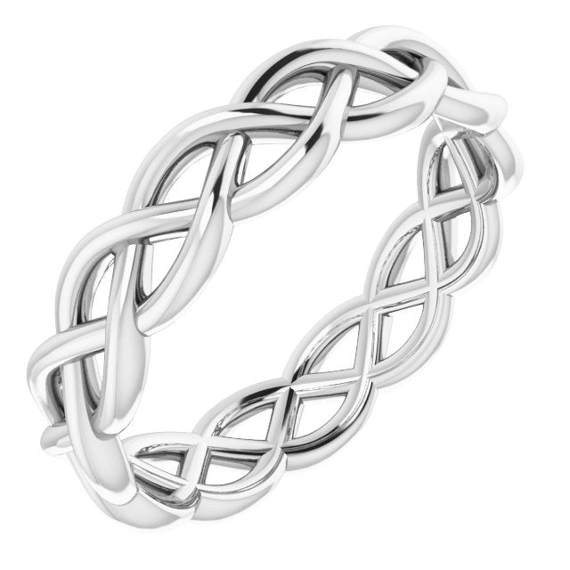14K White 4.7 mm Woven - Design Band - Balacia