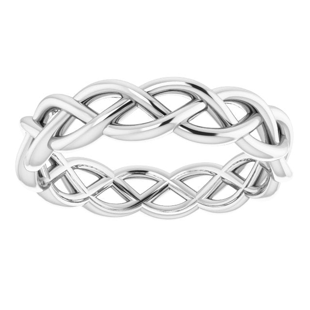 14K White 4.7 mm Woven - Design Band - Balacia