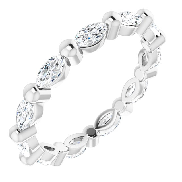 14K White 4x2 mm Marquise 7/8 CTW Diamond Eternity Band - Balacia