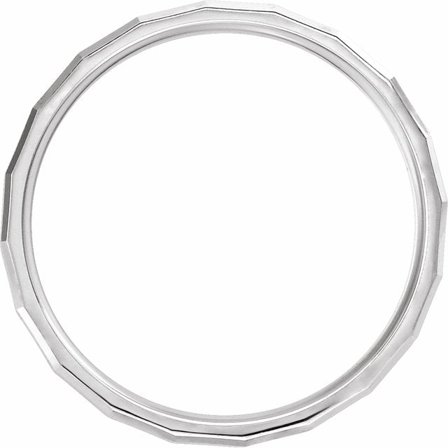 14K White 5 mm Geometric Band - Balacia