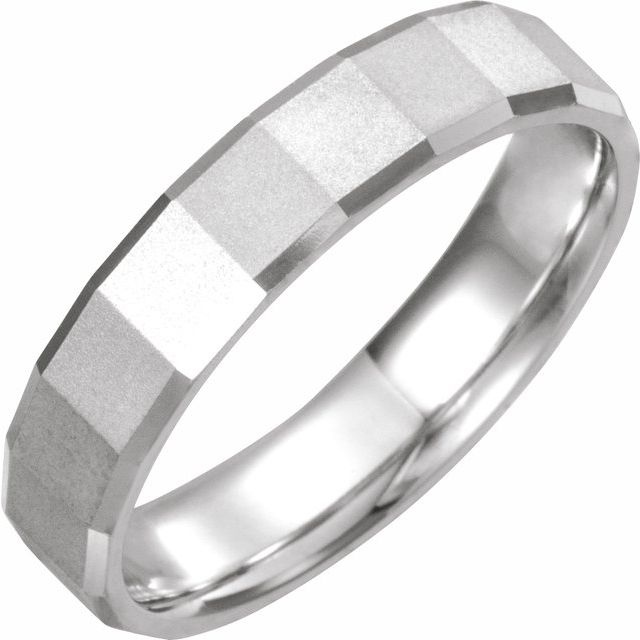 14K White 5 mm Geometric Band - Balacia