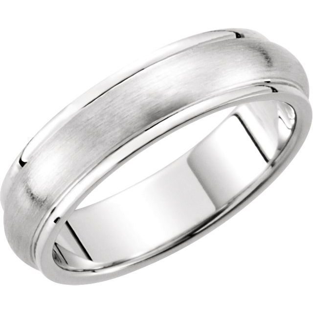 14K White 5 mm Grooved Band with Satin Finish - Balacia