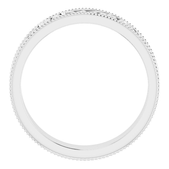 14K White 5 mm Scroll Band with Milgrain - Balacia