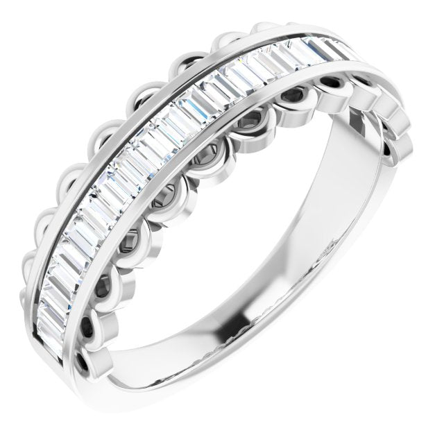 14K White 5/8 CTW Diamond Channel - Set Anniversary Band - Balacia