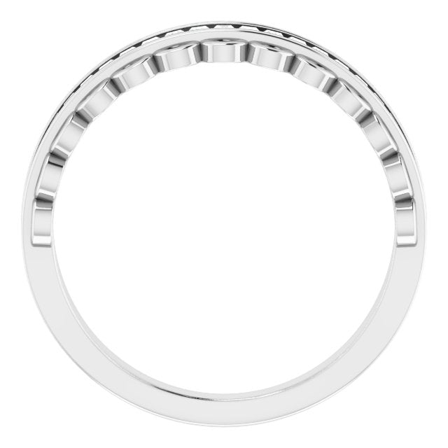 14K White 5/8 CTW Diamond Channel - Set Anniversary Band - Balacia