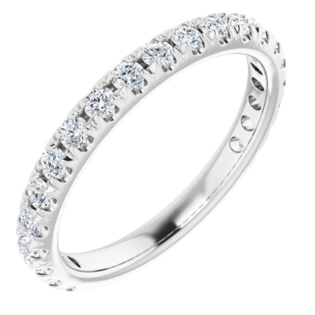 14K White 5/8 CTW Diamond French - Set Anniversary Band - Balacia