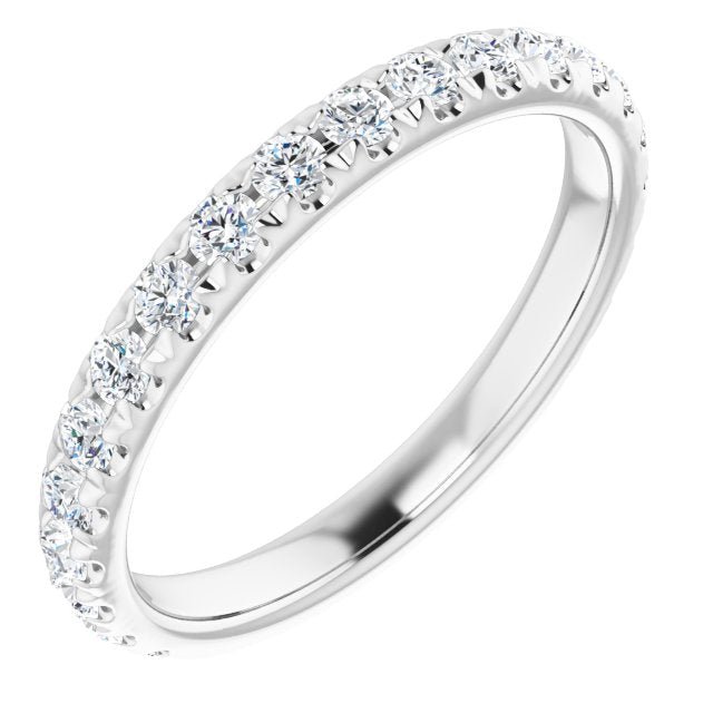 14K White 5/8 CTW Diamond French - Set Anniversary Band - Balacia