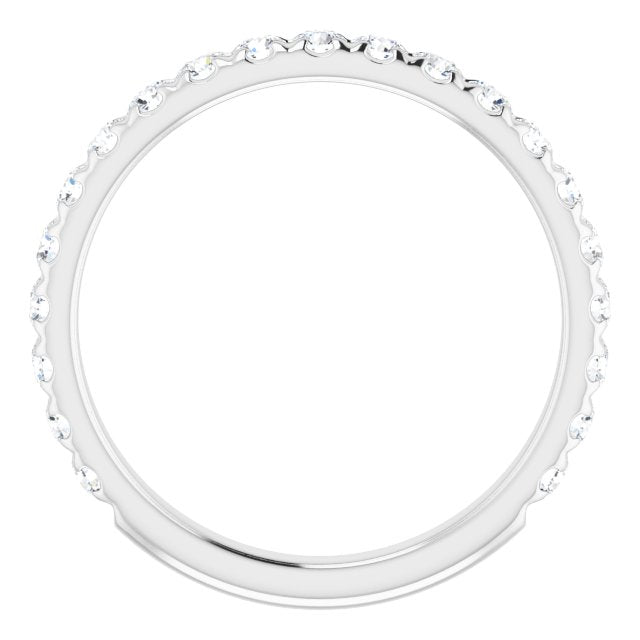 14K White 5/8 CTW Diamond French - Set Anniversary Band - Balacia