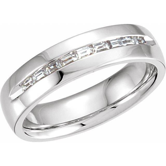 14K White 6 mm 3/8 CTW Diamond Channel - Set Band - Balacia