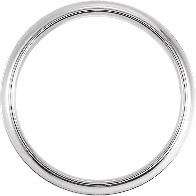 14K White 6 mm Double Milgrain Half Round Band - Balacia