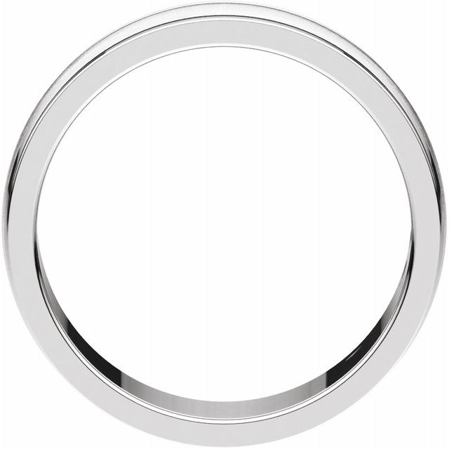 14K White 6 mm Flat Edge Band with Satin Finish & Milgrain - Balacia