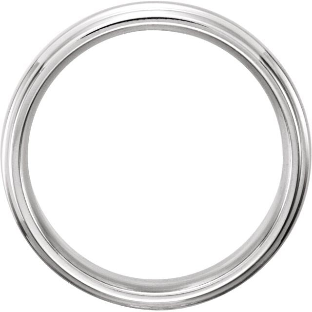 14K White 6 mm Grooved Band - Balacia