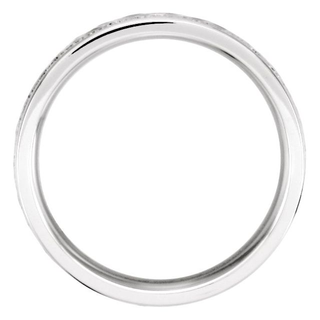 14K White 6 mm Half Round Band with Milgrain & Hammer Finish - Balacia