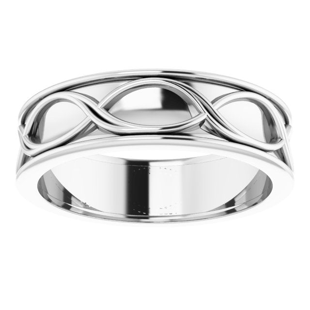 14K White 6 mm Infinity - Inspired Band - Balacia