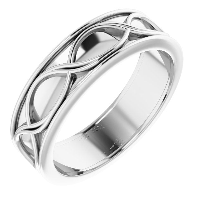 14K White 6 mm Infinity - Inspired Band - Balacia