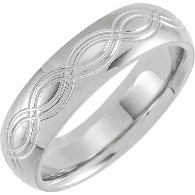 14K White 6 mm Infinity Patterned Band - Balacia