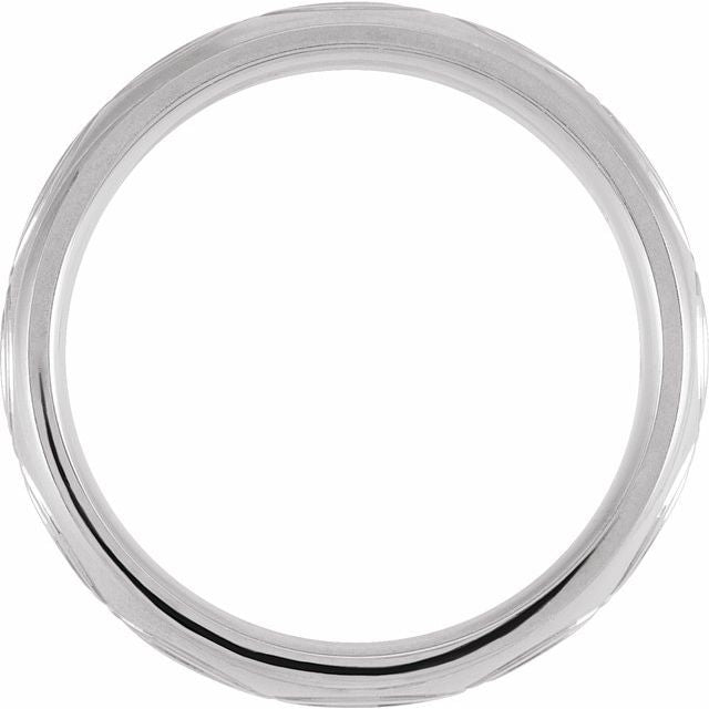 14K White 6 mm Infinity Patterned Band - Balacia