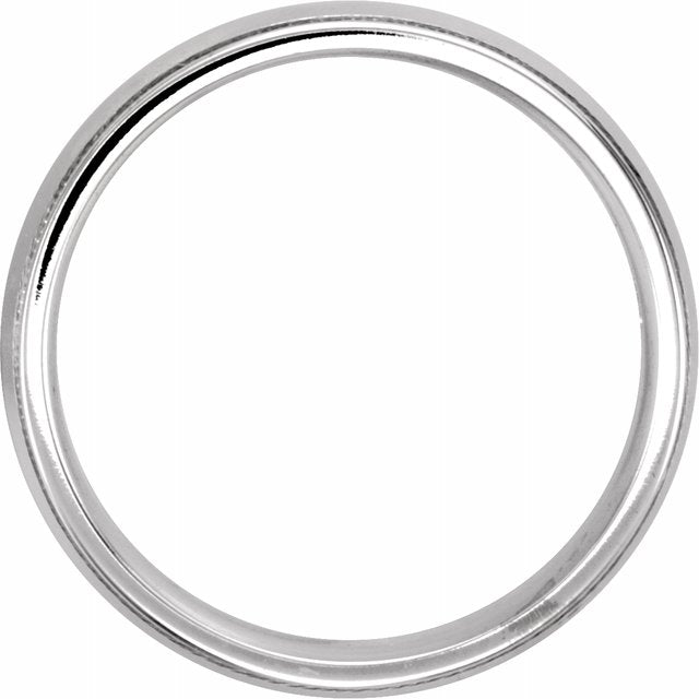 14K White 6 mm Knife - Edge Band with Milgrain - Balacia