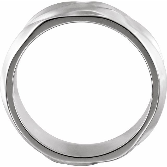 14K White 6 mm Textured Band - Balacia