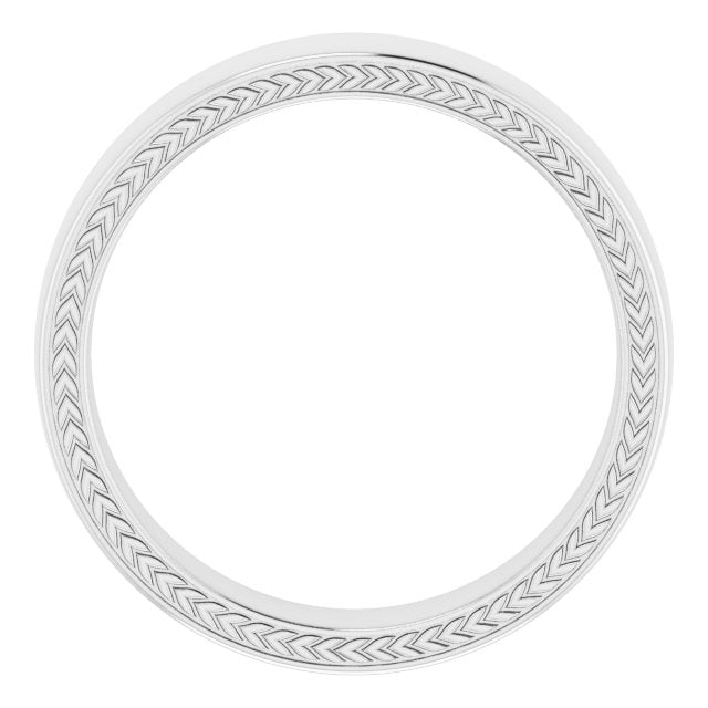 14K White 6 mm Wheat Pattern Band - Balacia