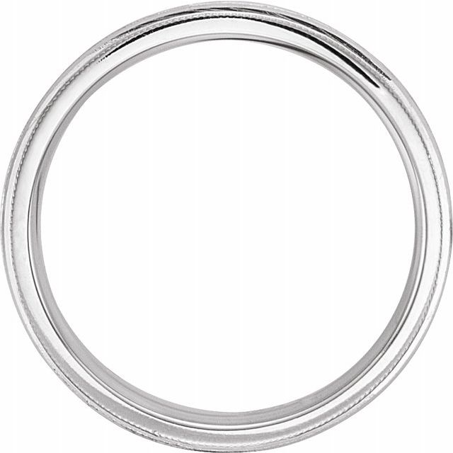 14K White 6 mm Wheat Pattern Band with Milgrain - Balacia