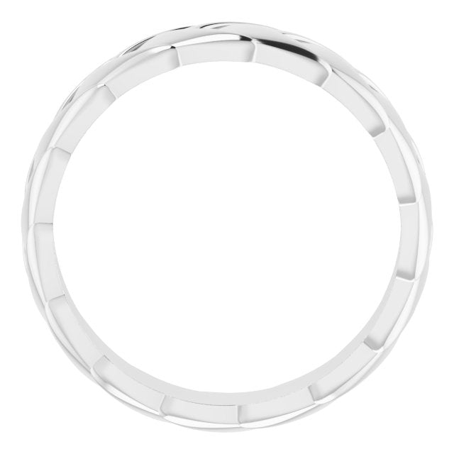 14K White 6 mm Woven - Design Band - Balacia
