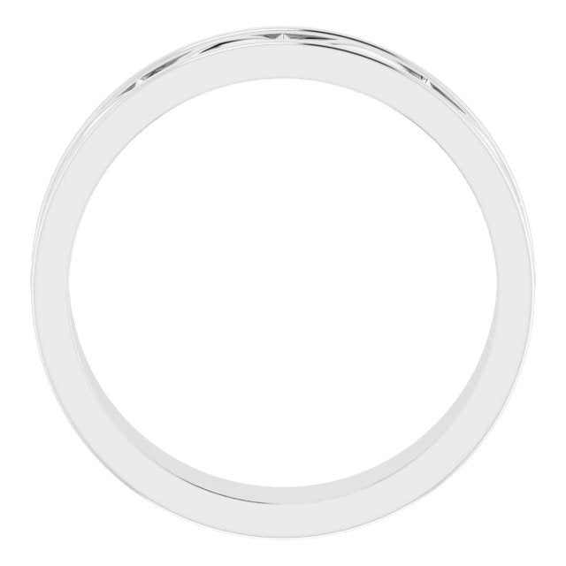 14K White 6 mm X - Pattern Band - Balacia