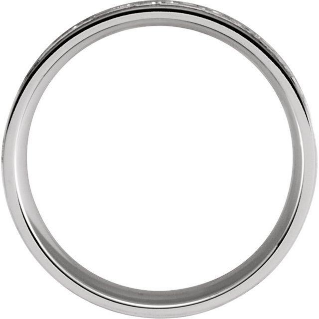 14K White 7 mm Celtic - Inspired Grooved Band - Balacia