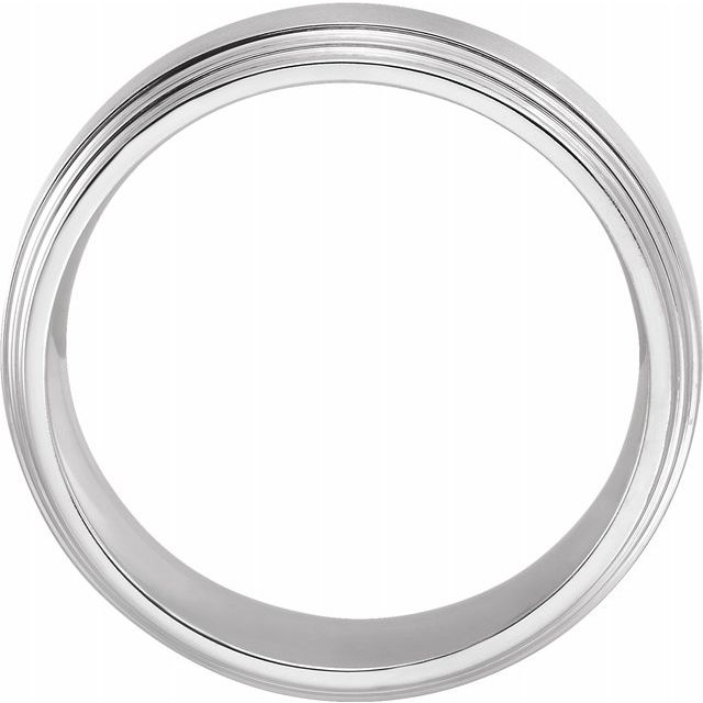 14K White 7 mm Double Beveled - Edge Comfort Fit Band - Balacia