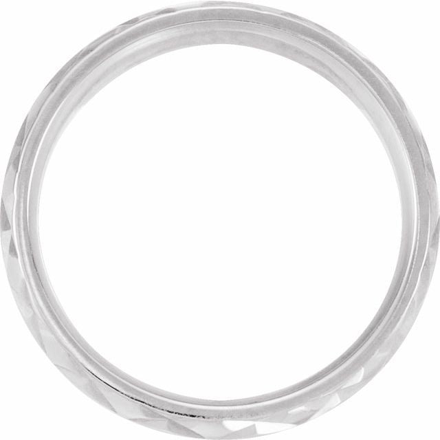 14K White 7 mm Geometric Band - Balacia