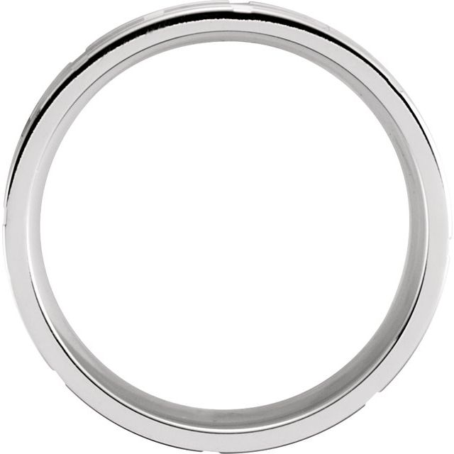 14K White 7 mm Grooved Band - Balacia