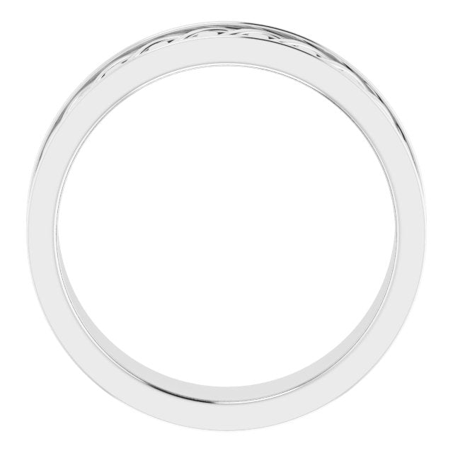 14K White 7 mm Woven - Design Band - Balacia