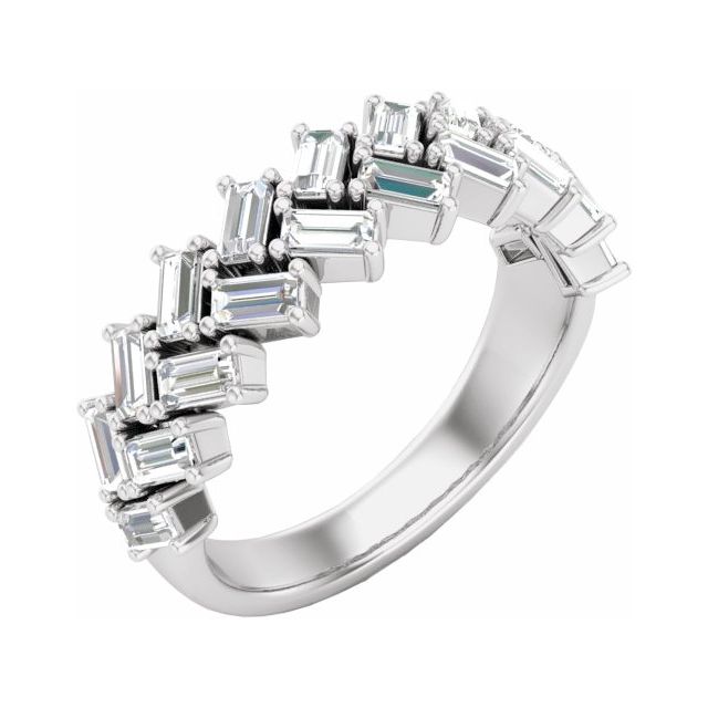 14K White 7/8 CTW Baguette Diamond Anniversary Band - Balacia