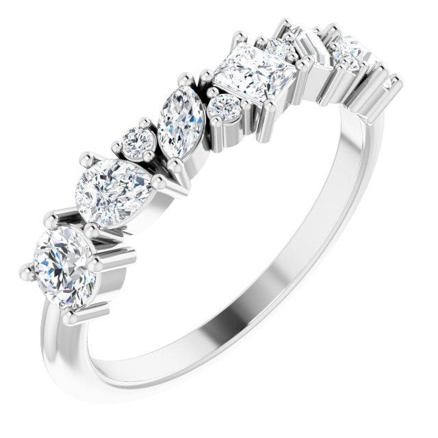 14K White 7/8 CTW Diamond Anniversary Band - Balacia