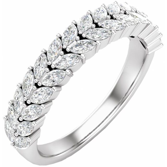 14K White 7/8 CTW Diamond Anniversary Band - Balacia