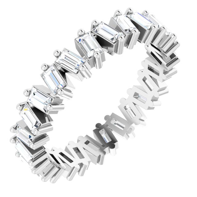 14K White 7/8 CTW Diamond Eternity Band - Balacia