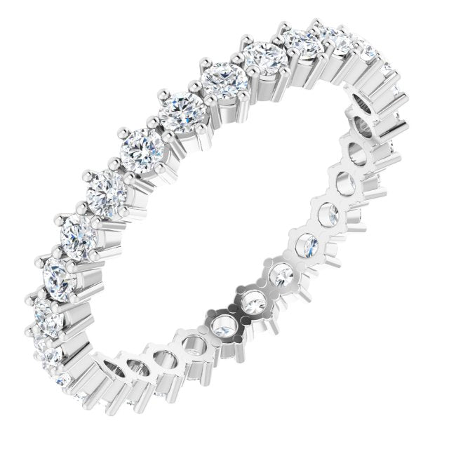 14K White 7/8 CTW Diamond Eternity Band - Balacia