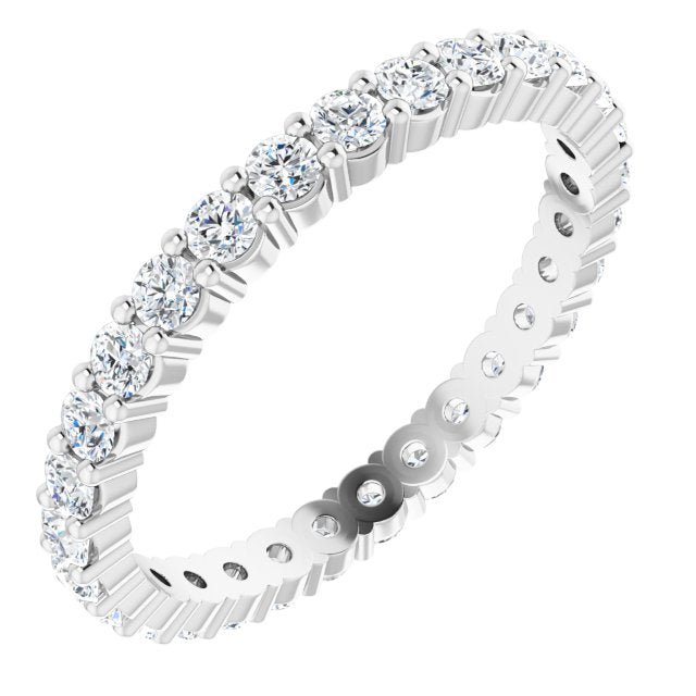 14K White 7/8 CTW Diamond Eternity Band - Balacia