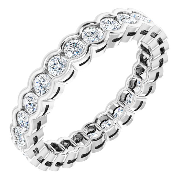 14K White 7/8 CTW Diamond Eternity Band - Balacia