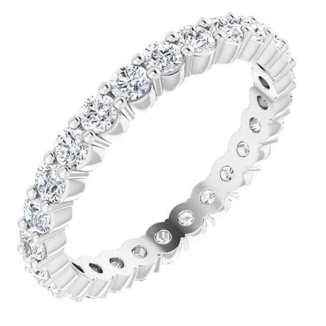 14K White 7/8 CTW Diamond Eternity Band - Balacia