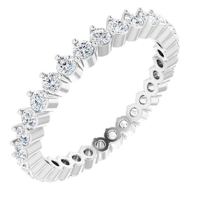 14K White 9/10 CTW Diamond Eternity Band - Balacia
