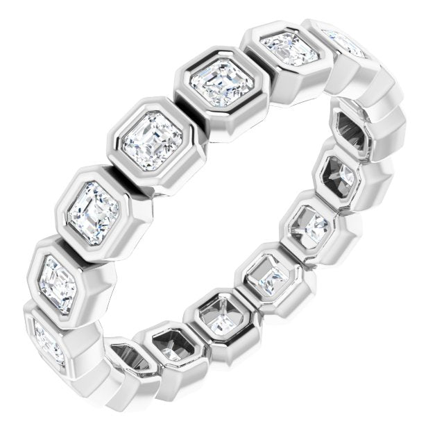 14K White 9/10 CTW Diamond Eternity Band - Balacia