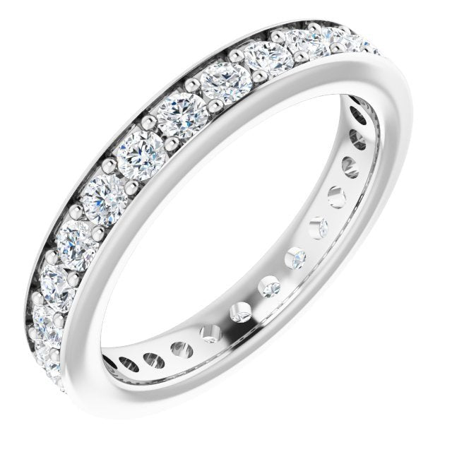 14K White 9/10 CTW Diamond Eternity Band - Balacia