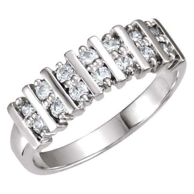 14K White Double Row Anniversary Band - Balacia
